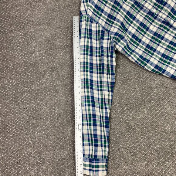 Fat Face Baird McNutt Irish Linen Shirt Men's Large Blue Green White Pink Button - Picture 11 of 12